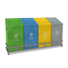 İTME KAPAKLI 4 LÜ SIFIR ATIK GERİ DÖNÜŞÜM SETİ