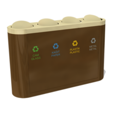 DÖNER KAPAKLI 4 LÜ SIFIR ATIK GERİ DÖNÜŞÜM SETİ